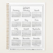 2025 Kalender Silbergrau Schriftart Planer (Vorderseite)