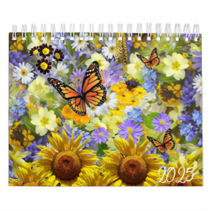 2025 Kalender Sonnenblume Schmetterling