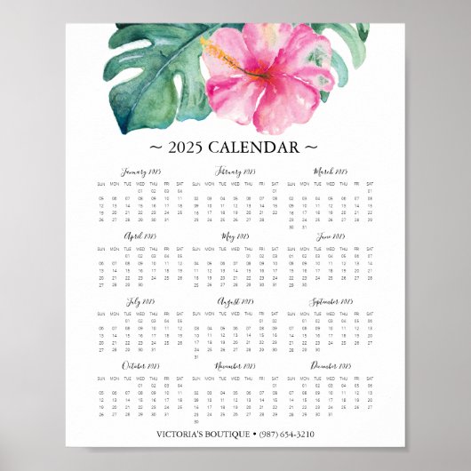 2025 Kalender Tropical Small Business Promo Poster (Vorne)