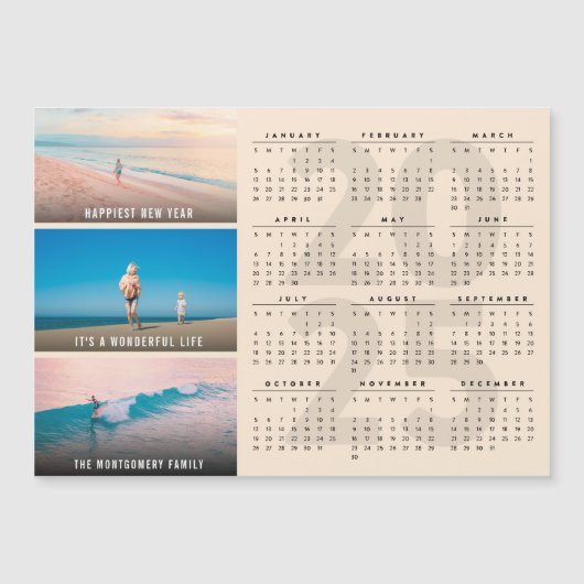 2025 Kalender Urlaub Neujahr Magnetfotokarte Magnetkarte (Vorderseite)