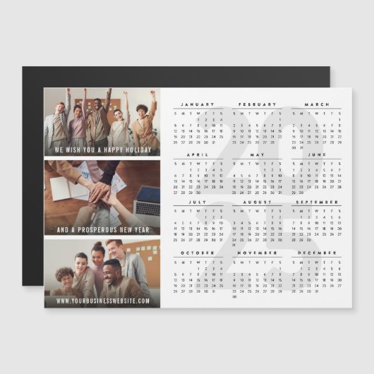 2025 Kalender Urlaub Neujahr Magnetfotokarte Magnetkarte (Vorne/Hinten)