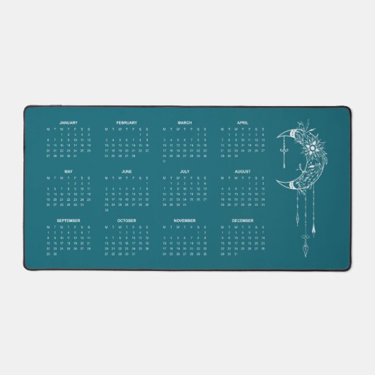 2025 Kalender Volljährig Boho Sea Wave Schreibtischunterlage (Vorderseite)