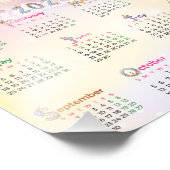 2025 Kalender Wasserfarbe Einhorn Rosa Regenbogen Fotodruck (Ecke)