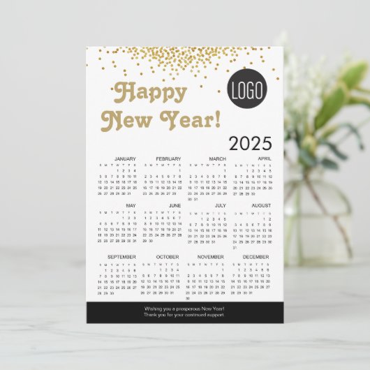 2025 Kalenderfrass Neujahr Confetti Logo QR Code (Stehend Vorderseite)