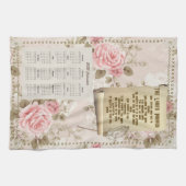 2025 Kalenderhandtuch Das Gebet des Herrn rosa Ros Geschirrtuch (Horizontal)