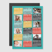 2025 Kalenderjahr Modernes Foto Collage Magnet (Vorne/Hinten)