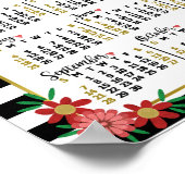 2025 - Kalenderjahr Preppy Floral Stripes | Foto Poster (Ecke)