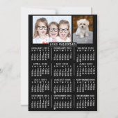2025 Kalenderjahr schwarz | Benutzerdefinierte 2-F Magneteinladung (Vorderseite)