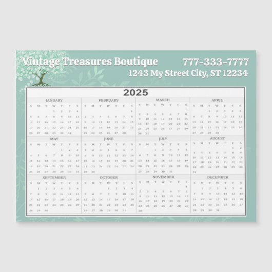2025 Kalenders Magnetkarte (Vorderseite)