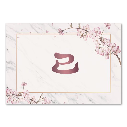 2025 Kanji Cherry Blossom Art Tischnummer (Vorderseite)