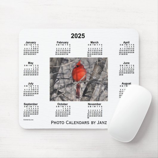 2025 Kardinal Gerahmter Foto Kalender von Janz Mousepad (Mit Mouse)