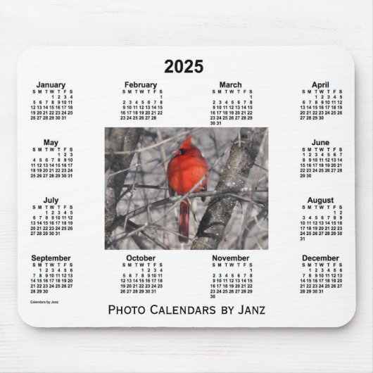 2025 Kardinal Gerahmter Foto Kalender von Janz Mousepad (Vorne)