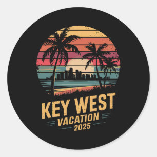 2025 Key West Vacation Family Trip Friends Vacatio Runder Aufkleber