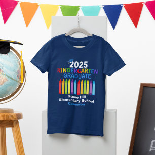 2025 Kindergarten Personalisiert Blue Kids Graduat T-Shirt