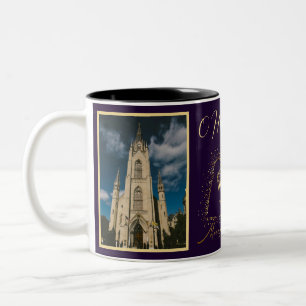 2025 Krippe Manger Gold Holy Night Script Foto Zweifarbige Tasse