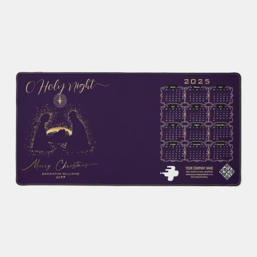 2025 Krippenmeisterin oder heilige Nachtschrift Schreibtischunterlage (Vorderseite)