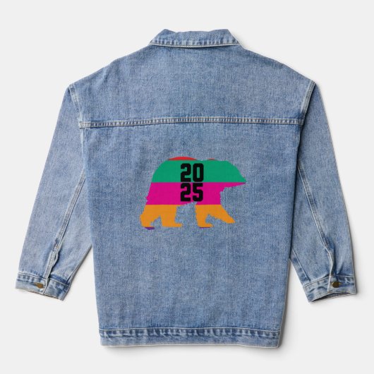 2025 kühne, farbenfrohe Linien Jeansjacke (Rückseite)
