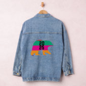 2025 kühne, farbenfrohe Linien Jeansjacke (Hangar)
