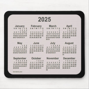 2025 La Boca auf schwarzen Kalender von Janz Two T Mousepad