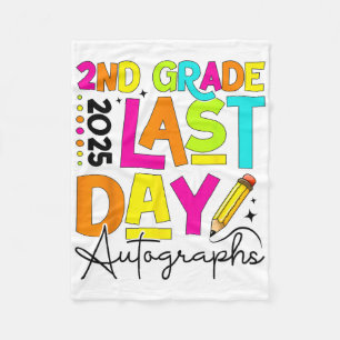 2025 Letzter Tag der Schule Autograph 2nd Grade Gr Fleecedecke