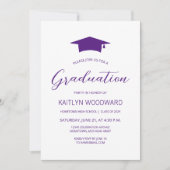 2025 Lila Cap Modern Graduation Party Einladung (Vorderseite)