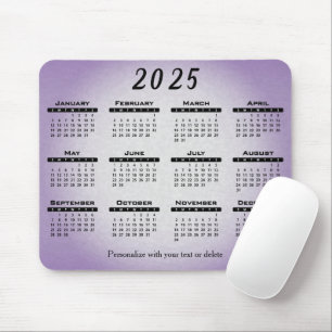 2025 - Lila Kalender - Jahr Mousepad