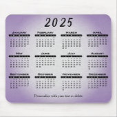 2025 - Lila Kalender - Jahr Mousepad (Vorne)