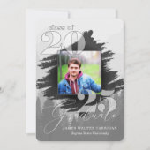 2025 Masculine Graustufen 2 Foto Abschluss Einladung (Vorderseite)