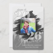 2025 Masculine Graustufen 2 Foto Abschluss Einladung (Vorderseite)