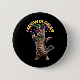 2025 Matching Mens Womans Funny Meowdi Gras Cat Ma Button