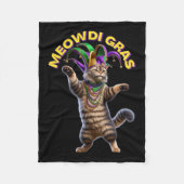 2025 Matching Mens Womans Funny Meowdi Gras Cat Ma Fleecedecke (Vorderseite)