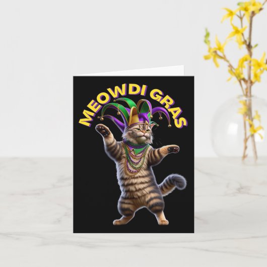 2025 Matching Mens Womans Funny Meowdi Gras Cat Ma Karte (Gelbe Blume)