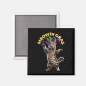 2025 Matching Mens Womans Funny Meowdi Gras Cat Ma Magnet (Vorderseite/Rückseite)