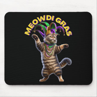 2025 Matching Mens Womans Funny Meowdi Gras Cat Ma Mousepad
