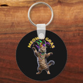 2025 Matching Mens Womans Funny Meowdi Gras Cat Ma Schlüsselanhänger (Vorderseite)
