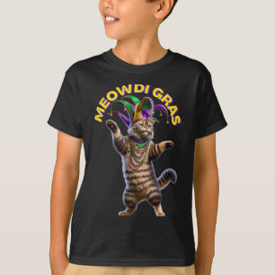2025 Matching Mens Womans Funny Meowdi Gras Cat Ma T-Shirt