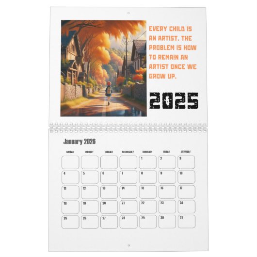 2025 Mauerkalender für die Inspirationsweisheit Kalender (Jan 2026)