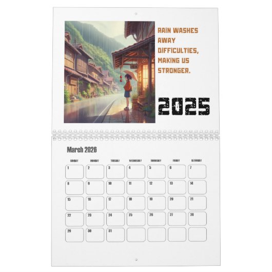 2025 Mauerkalender für die Inspirationsweisheit Kalender (Mär 2026)