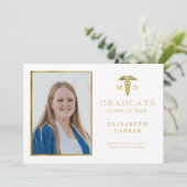 2025 Medical School MD Gold Foto Abschluss Ankündigung (Stehend Vorderseite)