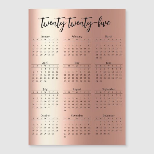 2025 Metal Look Script Magnetkarte (Vorderseite)