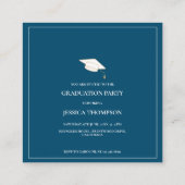 2025 Mini Foto Blauer Abschluss Einladung (Rückseite)
