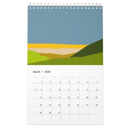 2025 Minimalistischer Landschaftskalender Kalender (Mär 2026)