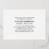 2025 Minimalistisches White and Gold Abschluss Fot Folieneinladung (Rückseite)