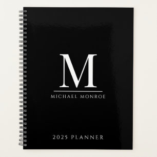 2025 Mit Monogramm Minimalistische Gold Black Mode Planer