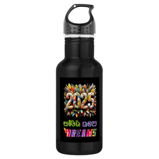 2025 mit neuen Träumen Edelstahlflasche (Vorderseite)