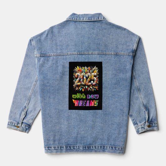 2025 mit neuen Träumen Jeansjacke (Rückseite)