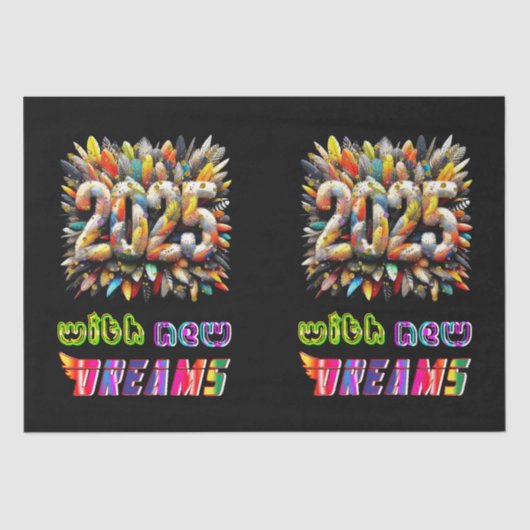 2025 mit neuen Träumen Seidenpapier (Vorderseite)