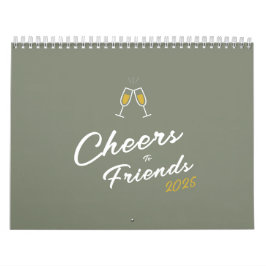 2025 Modern Friends Foto Collage Minimal Monatszei Kalender