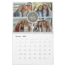 2025 Modern Friends Foto Collage Minimal Monatszei Kalender
