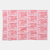 2025 Modern Merry and Bright Red Pink Christmas Geschirrtuch (Horizontal)